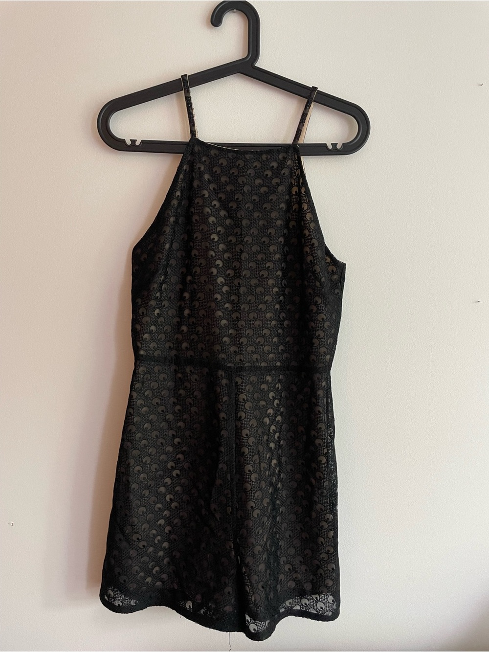 Anthropology- Azulu Women's Black Lace Halter Romper